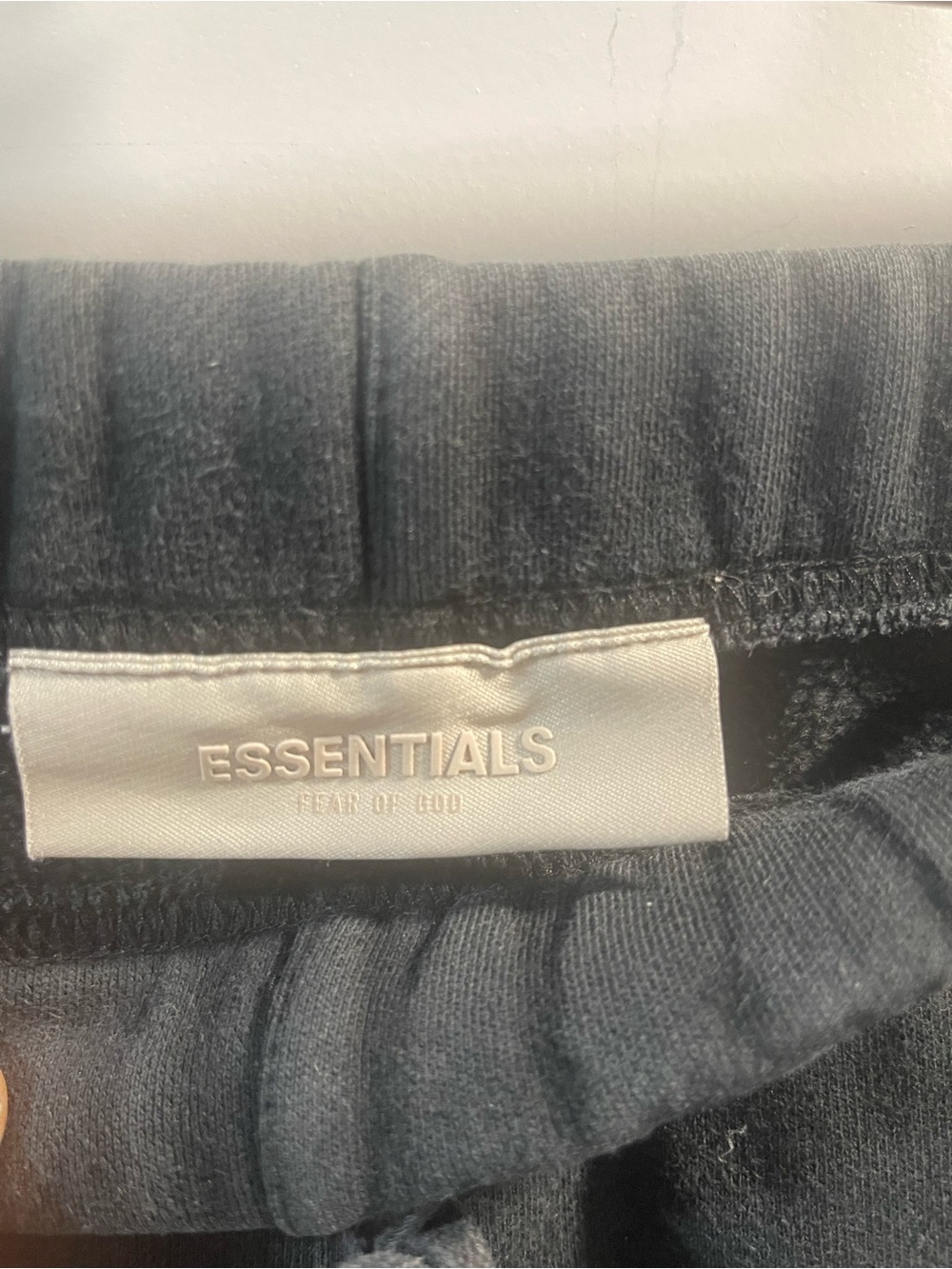 Essentials Men's Black Jogger Sweatpants with Drawstring Have One Hole - Picture 3 of 9